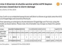 Shuttle bus will be operating while Slapton Line is closed