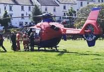 Man airlifted to hospital