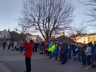 Kingsbridge residents stand in solidarity with the people of Ukraine