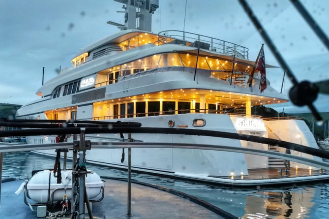Superyacht Bella Vita visits Dart Harbour