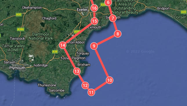 The Red Arrows route over the South Hams
