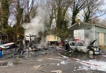 Yealmpton fire destroys motor home, car and temporary structure