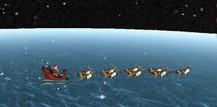 We are go for launch - reindeer and sleigh ready for flight 