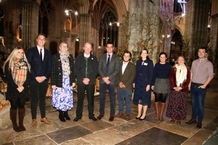 The YFC Senior Leadership team and NFU representatives before the service.  AQ 2739