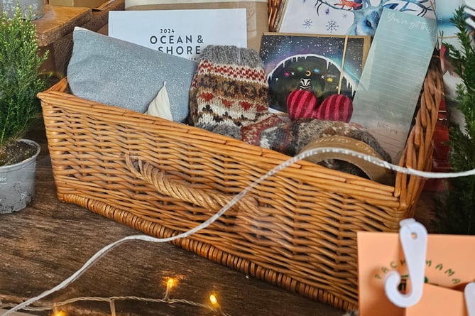 The hamper up for grabs in aid of Totnes Caring