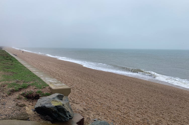 Rainy and misty Slapton