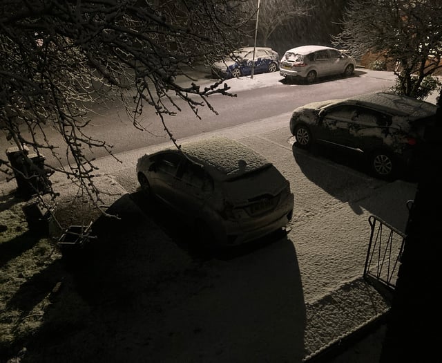 Snow falls on the South Hams