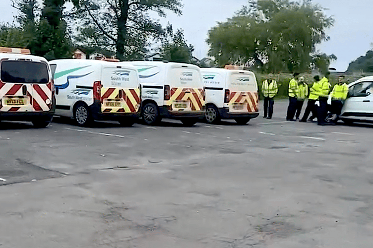 A video on Facebook showed South West Water vans in Brixham, reportedly handing out bottled water to residents 