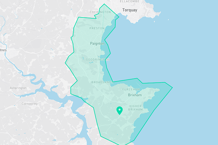 A South West Water map showing the affected area