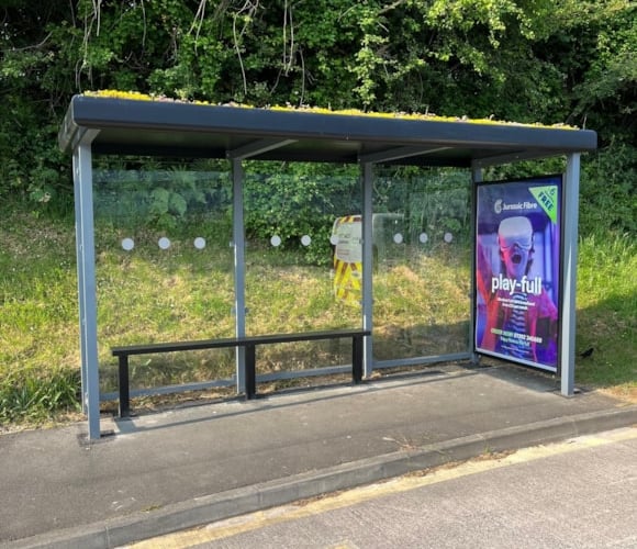 New 'living roof' bus shelter