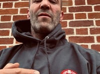 Hollywood hard man sports Hope Cove hoodie