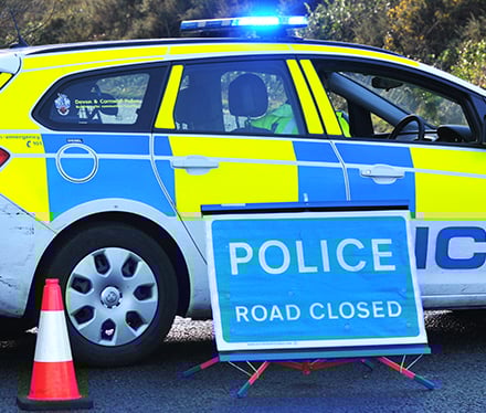 A38 closed by lorry fire