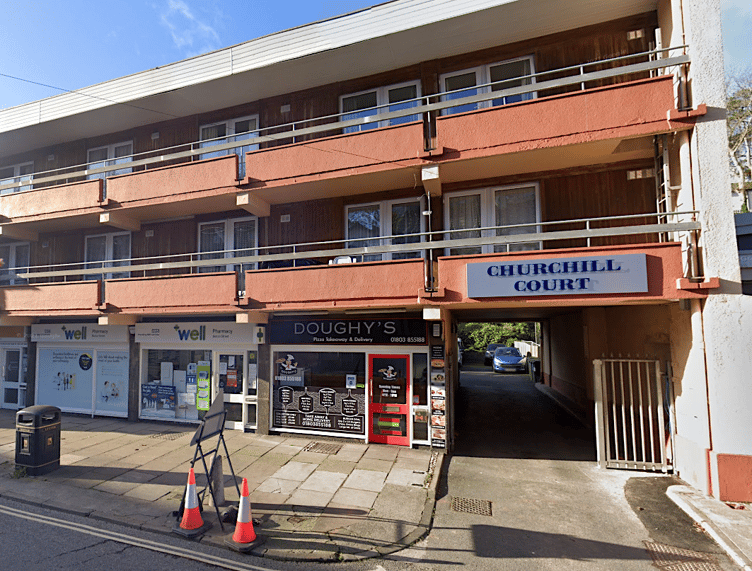 One of the break ins happened in Churchill Court, Brixham