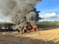 Tractor fire at Bittaford severely damages hay bailing unit