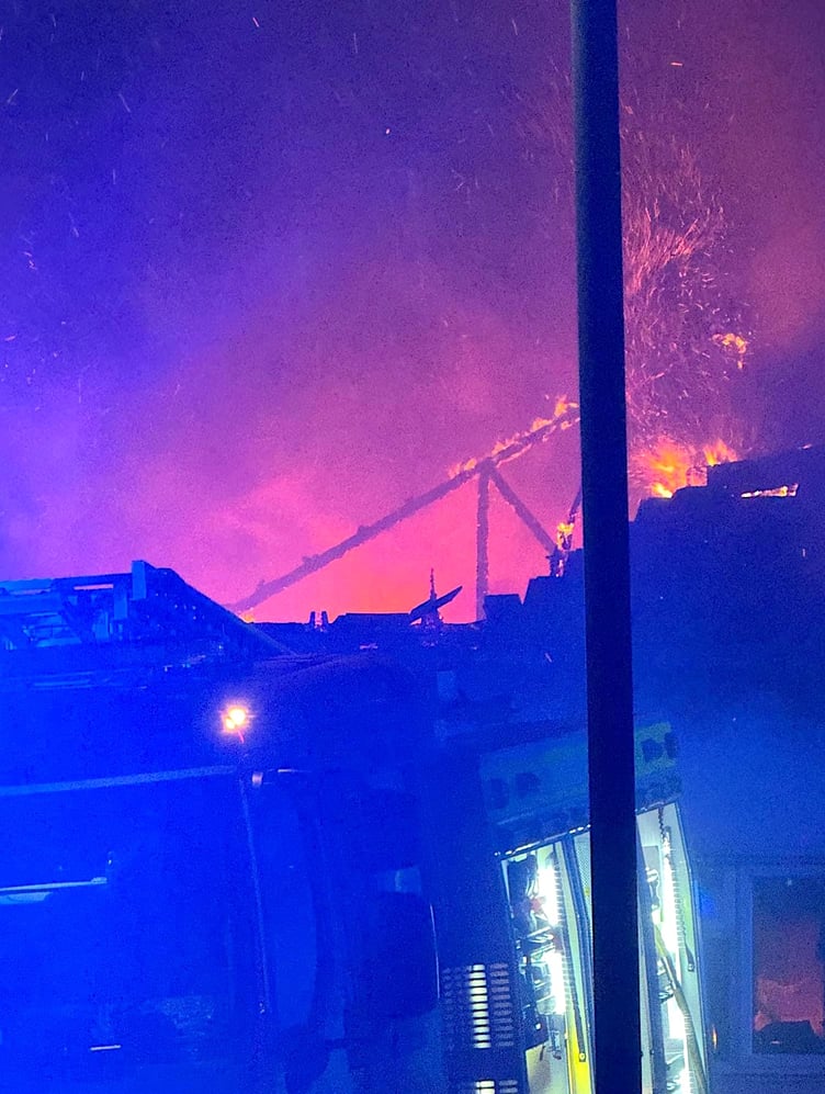 There were several comments on social media about the incident, which also included this photo, allegedly showing the fire in the early hours of the morning