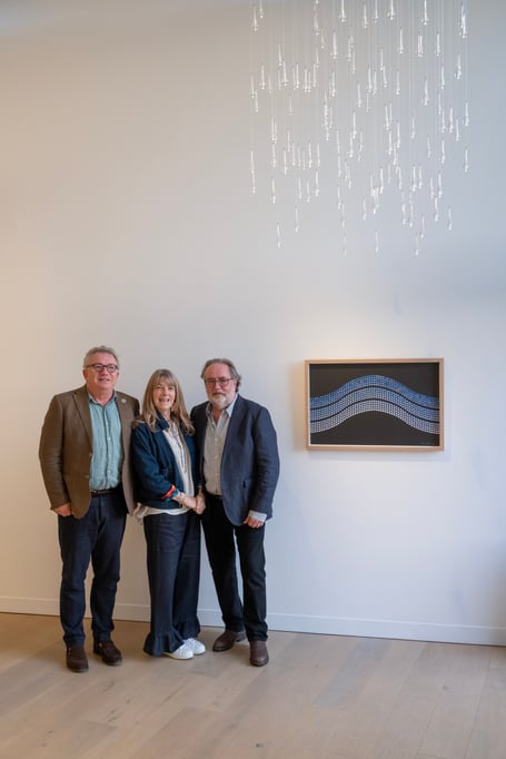 From left Bruce Munro, Fi and Matt Velarde 