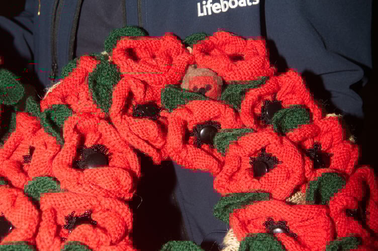 RNLI volunteer Gaynor's knitted poppy wreaths will be making their way to London's Paddington station on Monday morning for a remembrance service at 10.45am. (RNLI/Phil Monckton)