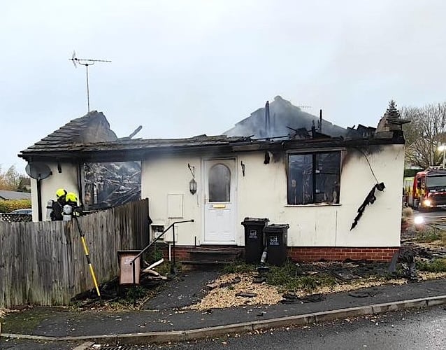 The bungalow was destroyed in the blaze
