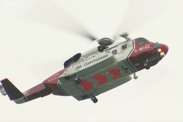 The HM Coastguard rescue helicopter