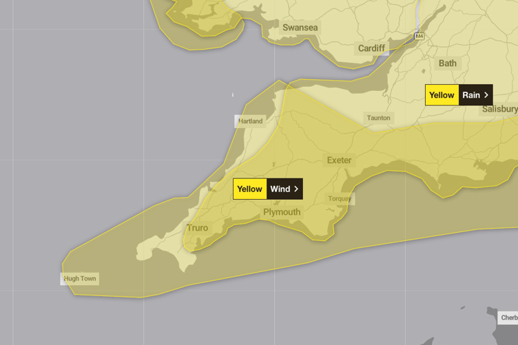 The Met Office has issued Yellow Weather Warning for rain from 6am on Saturday morning until 11.45pm on Sunday.