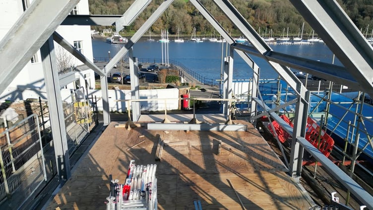 The new frame has been craned into place