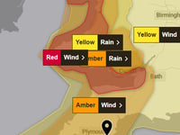 Devon wide emergency alerts issued for red weather warning