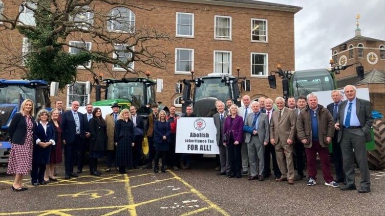 Farmers protest outside County Hall
