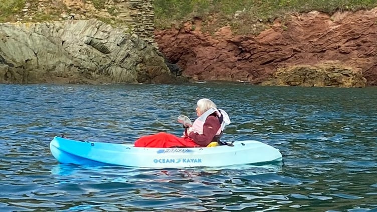 Elaine's latest exploit at Hope Cove aged 101