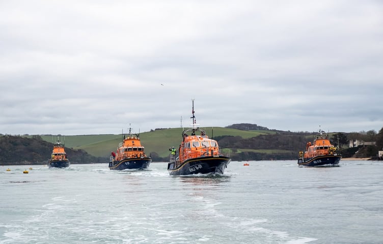 The Richard Cox Scott lifeboat with escort