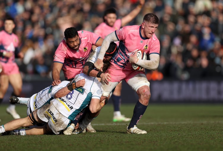 Exeter Chiefs flanker Jacques Vermeulen in Premiership Rugby Cup action against Gloucester at Sandy Park