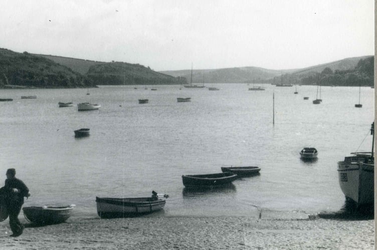 Small boats on the slipway in Salcombe Part of a Holiday photograph album belonging to the Davies family of Gloucester 1957