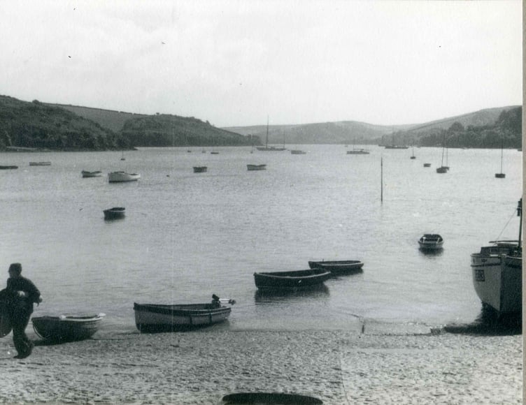 Small boats on the slipway in Salcombe Part of a Holiday photograph album belonging to the Davies family of Gloucester 1957