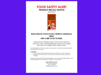 Rude Health Foods recalls granola