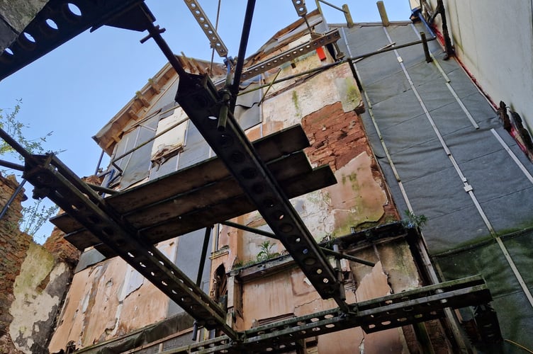 Inside the fire-hit Royal Clarence Hotel in Exeter (Image courtesy: Guy Henderson)