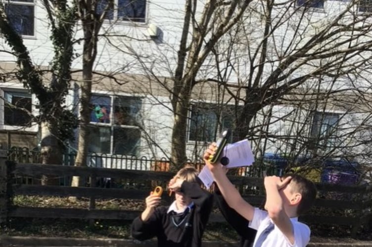 Dartmouth Academy Students measuring the power of the sun