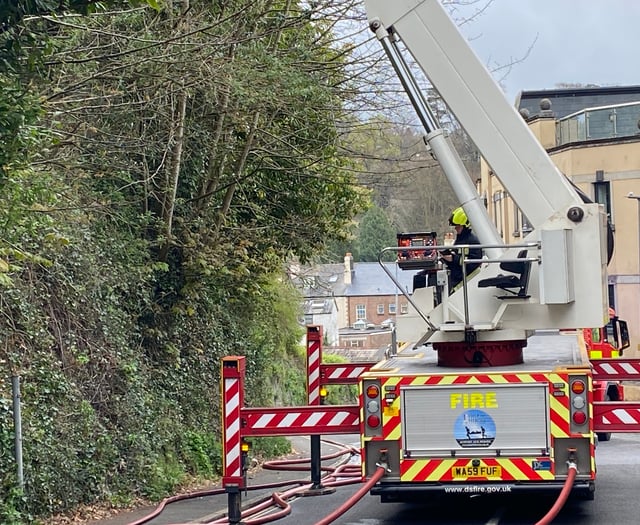 Firefighters tackle major house fire in Tavistock