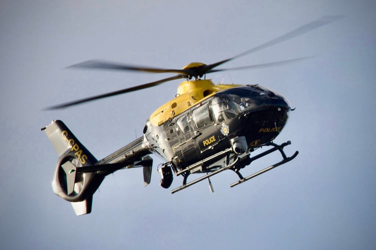 A police helicopter was on the scene.
