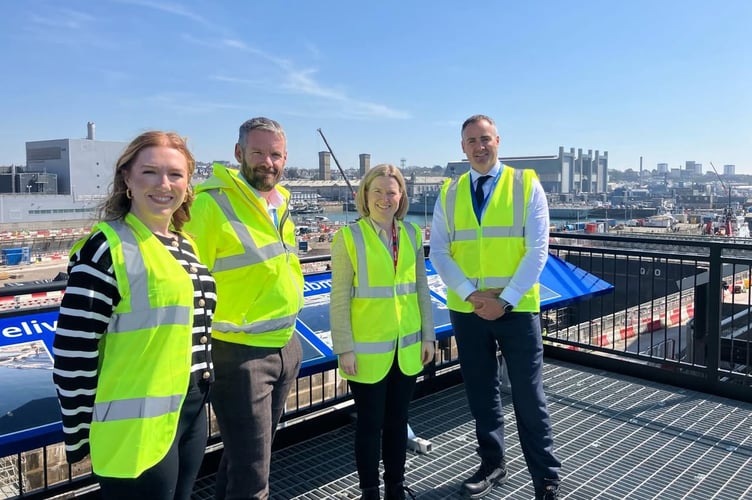 Rebecca Smith MP on a tour of Devonport Dockyard