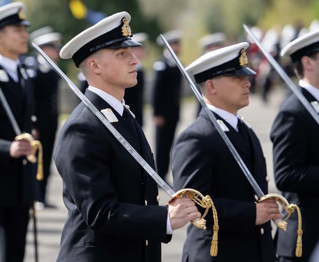 Royal Navy officers pass out at Dartmouth's Britannia College