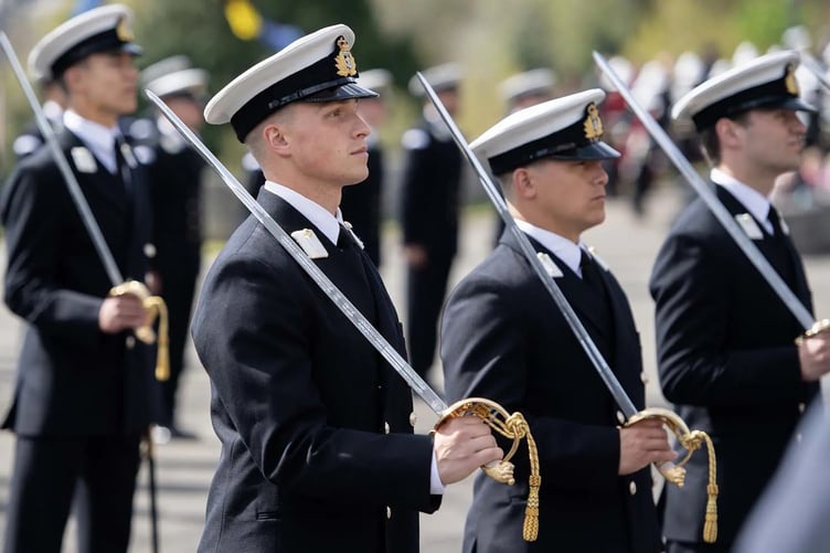 Royal Naval officers passing out
