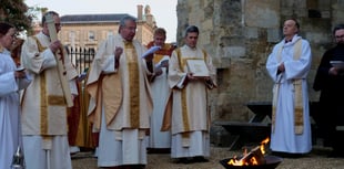 Bishop began Easter Sunday in Devon with Firepit Sunrise Service
