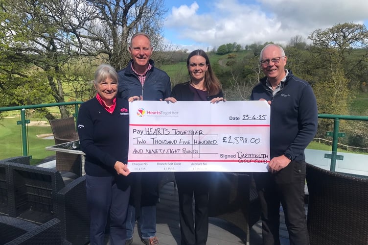 Handing over Hearts Together cheque
