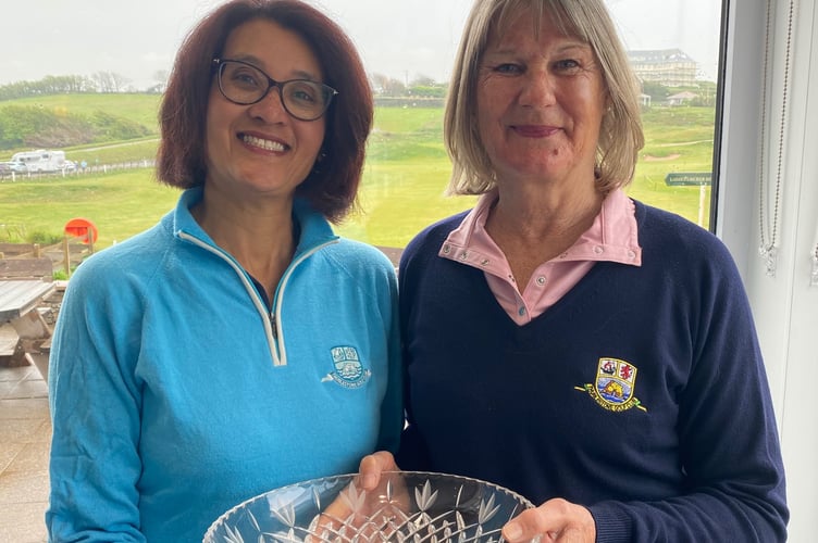 Winners of the Patey and Steer Bowl, from left Kaz Phillips and Jacky Jacobs