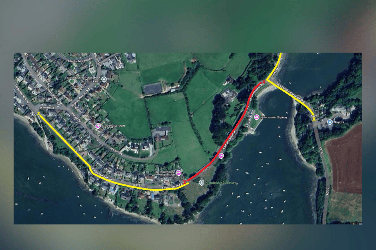 Map of closures - Kingsbridge Police/ Google Maps 