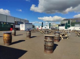 The fan zone and events space at Home Park. Image courtesy: Plymouth Argyle Football Club/ Plymouth City Council