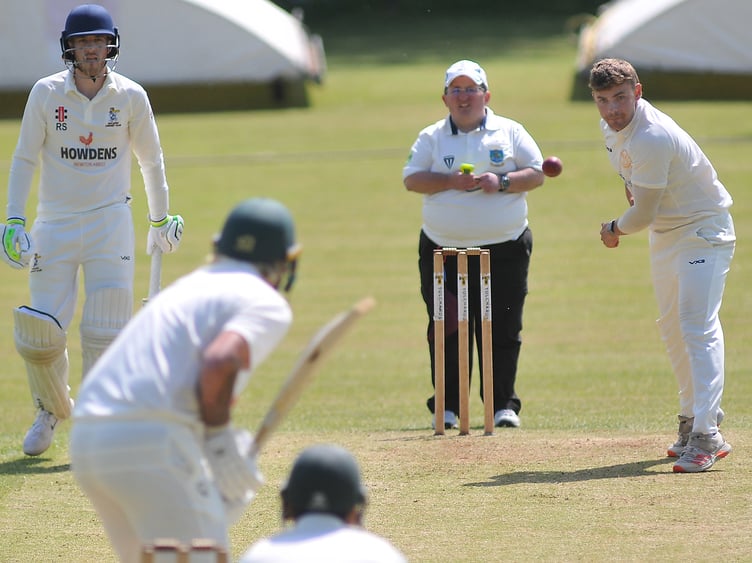 Devon Cricket League B Division Ipplepen 1st XI versus Stoke Gabriel 1st XI. Stoke's Dan Duke.
Pens' won the toss and elected to bat making 198/6 after 45 overs. Stoke Gabriel took to the crease after tea and responded with 202/6 after 35.3 overs giving them a four wicket win.