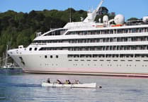 Dartmouth hosts rowers by 'Le Lyrial' cruise ship