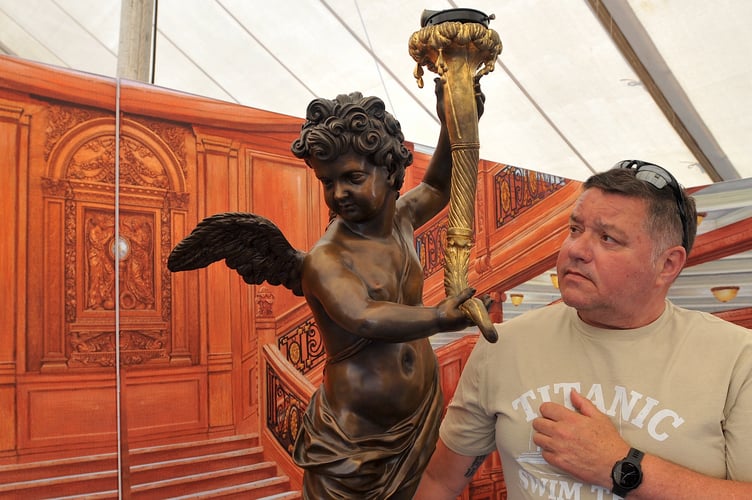 Devon County Show Devon County Show. Dik Barton, who has dived down to Titanic 22 times, will be at the show. Visitors will be able to get a preview of the large scale Titanic exhibition which is set to visit Westpoint this autumn