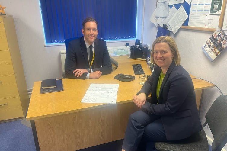 Borington Headteacher Mr Stace with Rebecca Smith MP