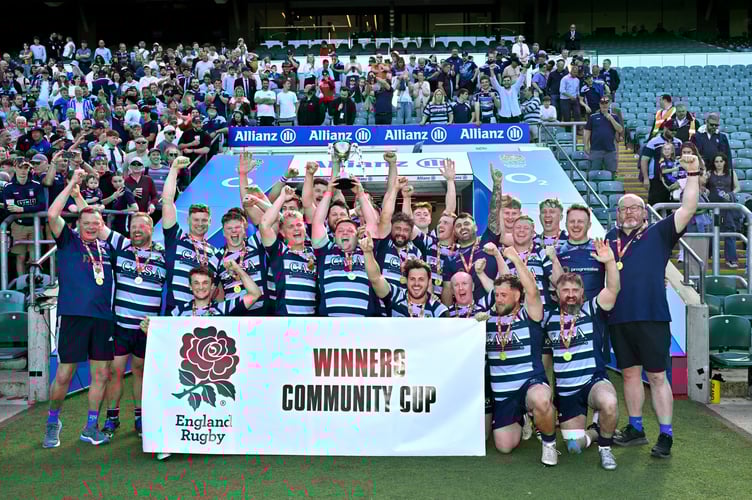 Celebrations for Topsham RFC at Twickenham